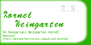 kornel weingarten business card