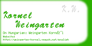 kornel weingarten business card